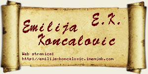 Emilija Končalović vizit kartica